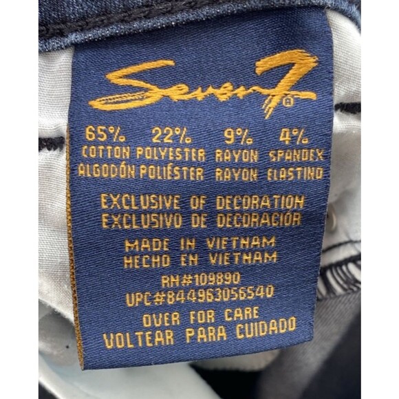 Seven7 Women's Skinny Cropped Jeans Size 14 Dark Wash Denim Stretch Capris - Picture 6 of 12